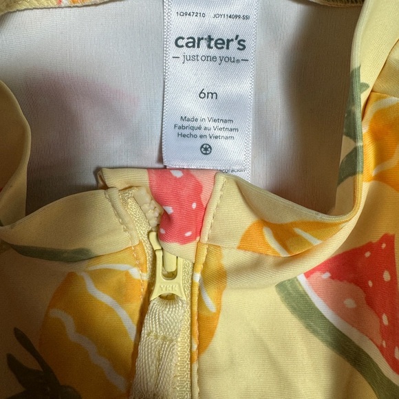 Carter's Baby Girls' Long Sleeve Fruit Printed Rash Guard Swim - 6M - Picture 2 of 4